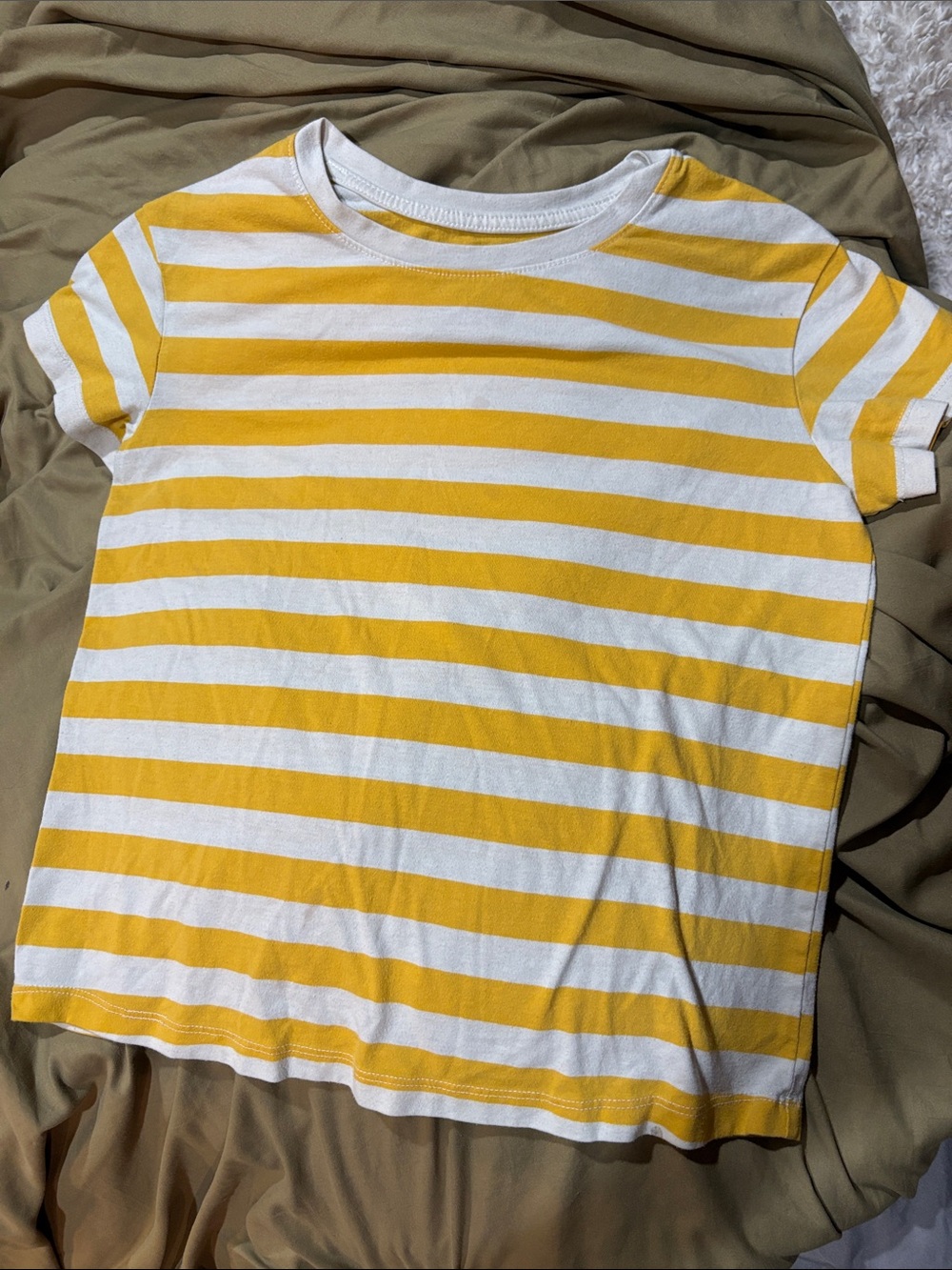 Cat & Jack Yellow and White Striped Short-Sleeve Tee